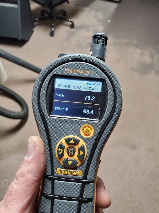 Moisture meter humidity assessment for Fire & Smoke Damage Restoration in La Porte